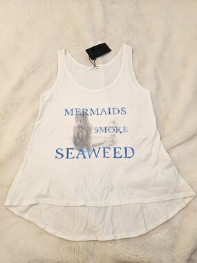 New 33MM Clothing Graphic Tank Mermaids Smoke Seaweed Tank Size Small